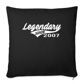 15ème anniversaire Légendaire depuis 2007 Cadeau - Housse de coussin décorative 45 x 45 cm - noir - Devant