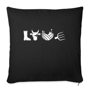 Love Farming Farmer Farm Tractor Agriculture - Sofa pillowcase 17,3'' x 17,3'' (45 x 45 cm) - black - Front
