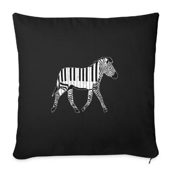 Zebra Piano Claviers Piano Joueur Pianiste - Housse de coussin décorative 45 x 45 cm - noir - Devant