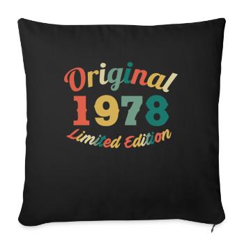 44ème anniversaire 44 ans cadeau né en 1978 - Housse de coussin décorative 45 x 45 cm - noir - Devant
