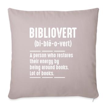 Bibliovert Bibliophile Bookish Book Lover - Housse de coussin décorative 45 x 45 cm - taupe clair - Devant