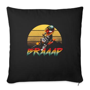 Motorcycle Retro Vintage Motorbike Motocross Gift - Sofa pillowcase 17,3'' x 17,3'' (45 x 45 cm) - black - Front