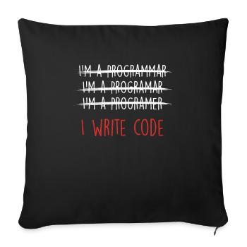 Ich schreibe Code Coder Programmer Programmiergeschenk - Sofakissenbezug 45 x 45 cm - Schwarz - Vorne