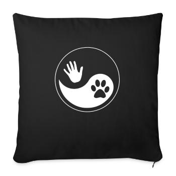 Yin Yang Dog Human Dogs Lover Puppy Puppies Gift - Sofa pillowcase 17,3'' x 17,3'' (45 x 45 cm) - black - Front