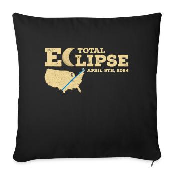 Solar eclipse of April 8, 2024 path of the - Sofa pillowcase 17,3'' x 17,3'' (45 x 45 cm) - black - Front