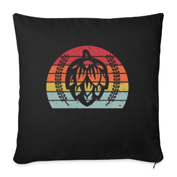 Retro Sunset Craft Beer Barrel Keg Home Brew - Sofa pillowcase 17,3'' x 17,3'' (45 x 45 cm) - black - Front