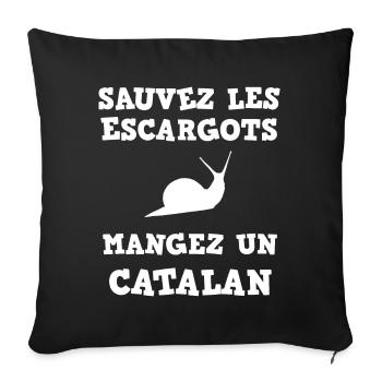 Sauvez les escargots mangez un catalan humour - Housse de coussin décorative 45 x 45 cm - noir - Devant