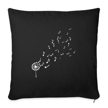 Notes de musique de pissenlit cadeau de pianiste joueur de piano - Housse de coussin décorative 45 x 45 cm - noir - Devant