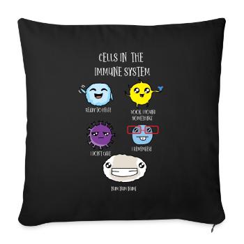 Immune system cells of the body, biology - Sofa pillowcase 17,3'' x 17,3'' (45 x 45 cm) - black - Front