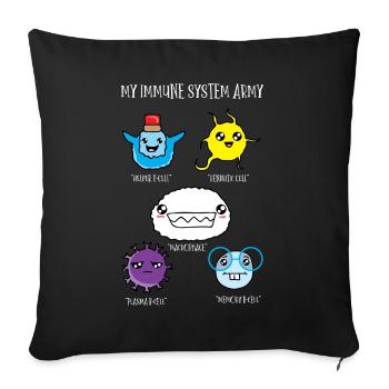 Immune system cells of the body, biology - Sofa pillowcase 17,3'' x 17,3'' (45 x 45 cm) - black - Front
