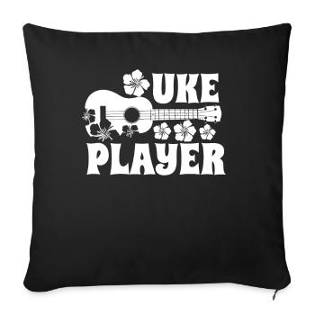 Uke Player Ukulele musicien hawaïen - Housse de coussin décorative 45 x 45 cm - noir - Devant