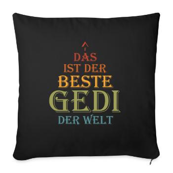 Bester Gedi Firmgedi Taufgedi Weihnachtsgeschenk - Sofakissenbezug 45 x 45 cm - Schwarz - Vorne