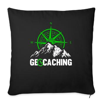 Geocaching Cache Radar GPS Geocacher Gift - Sofa pillowcase 17,3'' x 17,3'' (45 x 45 cm) - black - Front