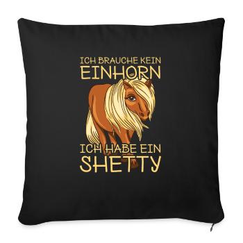 Shettypony Shetty Shetlandpony - Sofakissenbezug 45 x 45 cm - Schwarz - Vorne