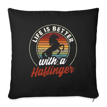 Haflinger horse horse lovers horse girls - Sofa pillowcase 17,3'' x 17,3'' (45 x 45 cm) - black - Front