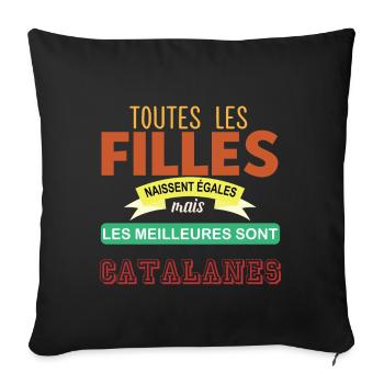 Les meilleures sont catalanes - Housse de coussin décorative 45 x 45 cm - noir - Devant