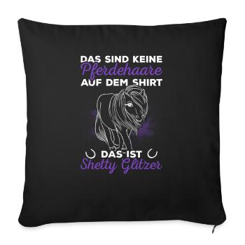 Shettypony Shetty Shetlandpony - Sofakissenbezug 45 x 45 cm - Schwarz - Vorne