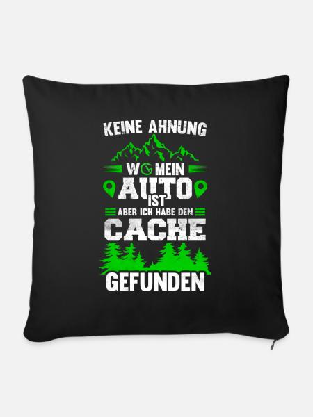 Geocacher Radar Lustiger Geocaching Spruch - Sofakissenbezug 45 x 45 cm - Schwarz