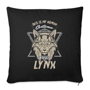 Lynx Lover Big Cat Animal Wildlife Geschenk Dies ist - Sofakissenbezug 45 x 45 cm - Schwarz - Vorne