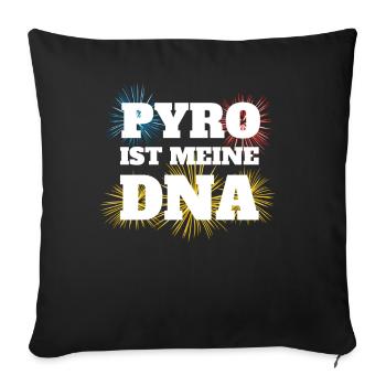 Pyrofreak Pyro ist meine DNA Pyro Fan Feuerwerker - Sofakissenbezug 45 x 45 cm - Schwarz - Vorne