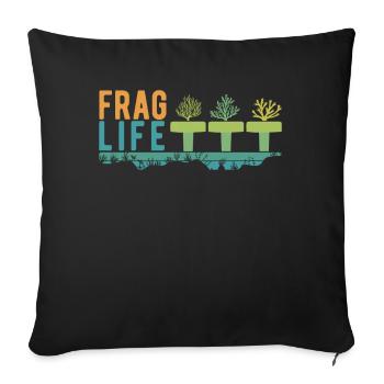 Ask Life Coral Aquarium & Aquarist, eau salée - Housse de coussin décorative 45 x 45 cm - noir - Devant