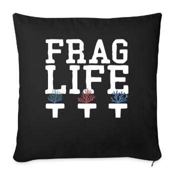 Ask Life Coral Aquarium & Aquarist, eau salée - Housse de coussin décorative 45 x 45 cm - noir - Devant
