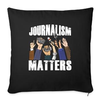 Journalism Matters Journalistes Écrivain Auteur Cadeau - Housse de coussin décorative 45 x 45 cm - noir - Devant