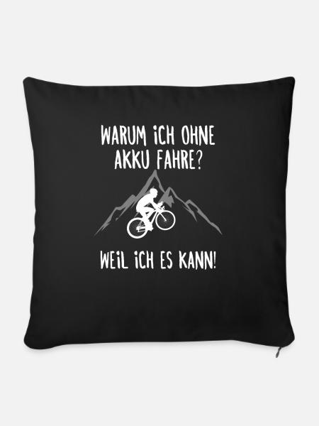 Fahrrad Fahrer Ohne Akku Spruch Biker Vintage - Sofakissenbezug 45 x 45 cm - Schwarz