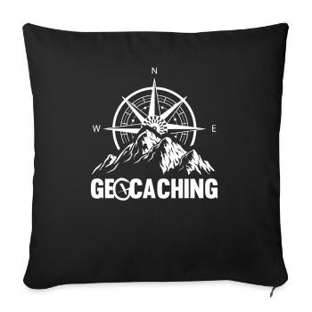 Geocaching Compass Radar GPS Geocacher Gift - Sofa pillowcase 17,3'' x 17,3'' (45 x 45 cm) - black - Front