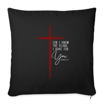 Jeremiah 29:11 Christian Religious Bible Verse - Sofa pillowcase 17,3'' x 17,3'' (45 x 45 cm) - black - Front