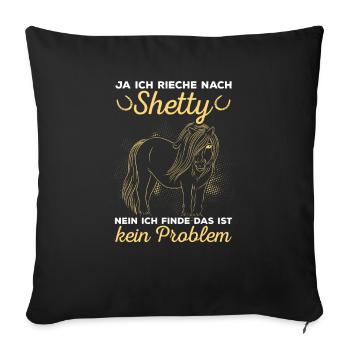 Shetlandpony Shetty Shettypony - Sofakissenbezug 45 x 45 cm - Schwarz - Vorne