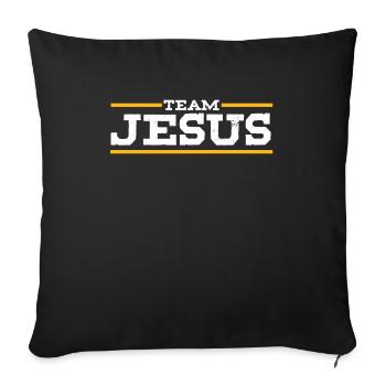 Team Jesus Christus Christentum katholische Religion - Sofakissenbezug 45 x 45 cm - Schwarz - Vorne