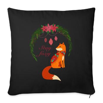 Christmas Fox - Sofa pillowcase 17,3'' x 17,3'' (45 x 45 cm) - black - Front