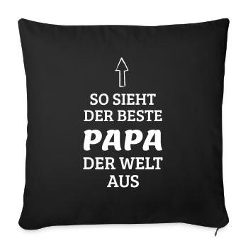 So sieht der beste Papa der Welt aus - Sofakissenbezug 45 x 45 cm - Schwarz - Vorne
