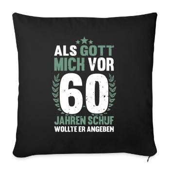 60. Geburtstag 60 Jahre Mann Frau Vintage - Sofakissenbezug 45 x 45 cm - Schwarz - Vorne