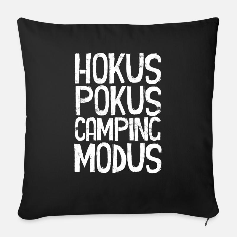 Wohnmobil witziges Camping Motiv Camper Sprüche - Sofakissenbezug 45 x 45 cm - Schwarz