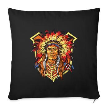 Native Man Indian Aztec Warior Ancient Indigenous - Sofakissenbezug 45 x 45 cm - Schwarz - Vorne
