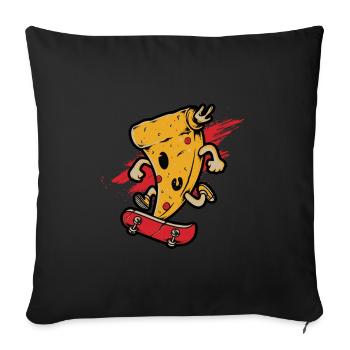 Pizza Skater Skateboard Skateboarding Skate Gift - Sofa pillowcase 17,3'' x 17,3'' (45 x 45 cm) - black - Front