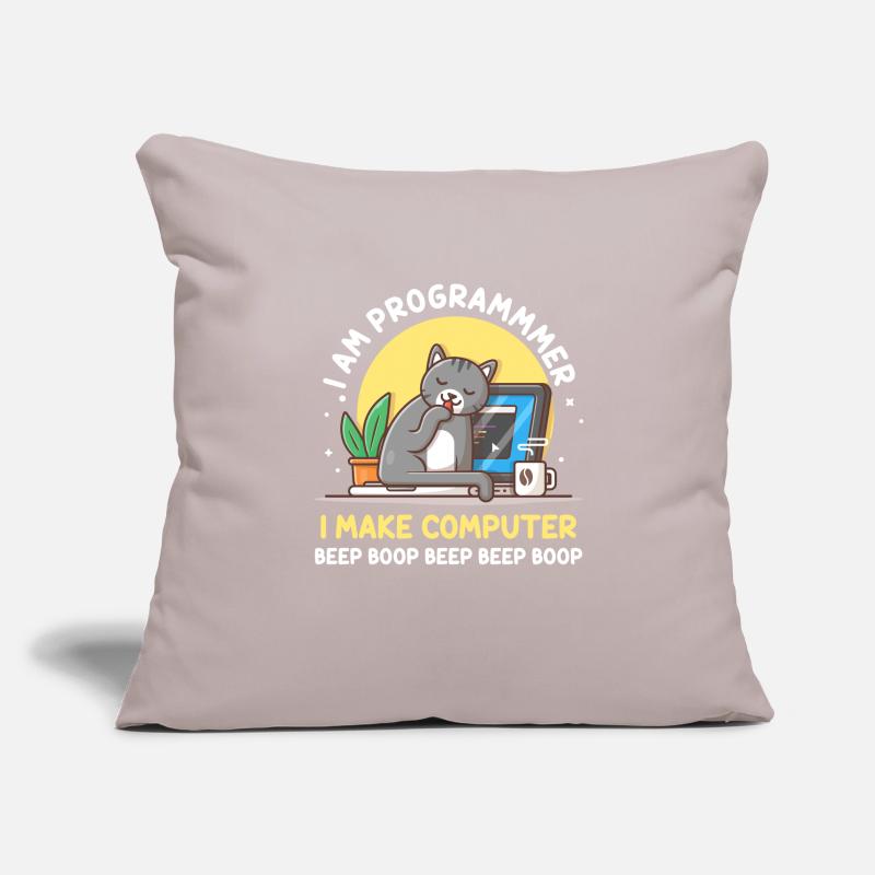 Cat Programmer Coder Entwickler Kitten Computer Sofakissenbezug 45 x 45 cm