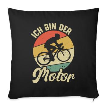 Ich Bin Der Motor Fahrrad Fahrer Vintage Geschenk - Sofakissenbezug 45 x 45 cm - Schwarz - Vorne