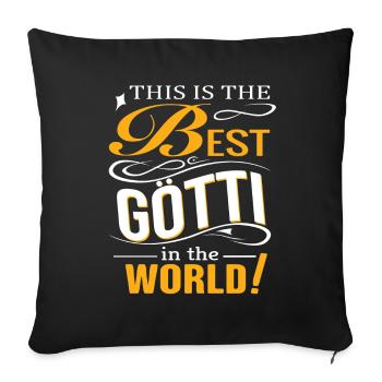 Meilleur Götti Sur Le Monde Firmgötti Taufgötti - Housse de coussin décorative 45 x 45 cm - noir - Devant