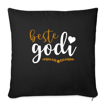 Best Godi Firmgodi Taufgodi Gift Idea - Sofa pillowcase 17,3'' x 17,3'' (45 x 45 cm) - black - Front