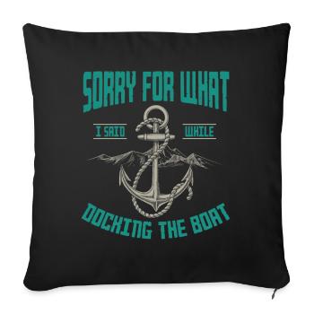 Marin disant, amarrage du bateau, bateau, bateaux, bateau - Housse de coussin décorative 45 x 45 cm - noir - Devant