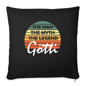 Götti Geschenkidee Firmgötti Taufgötti Göti fragen - Sofakissenbezug 45 x 45 cm - Schwarz - Vorne