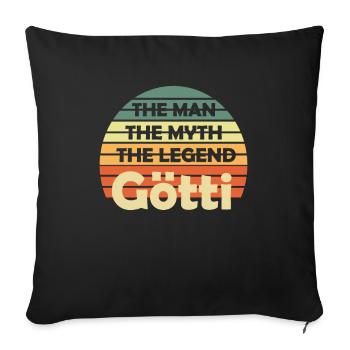ti Firmgötti Taufgötti Göti Geschenkidee - Sofakissenbezug 45 x 45 cm - Schwarz - Vorne