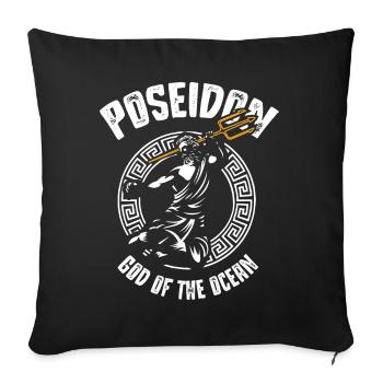 Poséidon Dieu de l'océan, mythologie grecque - Housse de coussin décorative 45 x 45 cm - noir - Devant