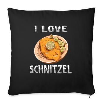 I Love Schnitzel - Sofakissenbezug 45 x 45 cm - Schwarz - Vorne