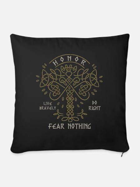 Wikinger Viking Geschenk, Odin, Valhalla, Valküre - Sofakissenbezug 45 x 45 cm - Schwarz