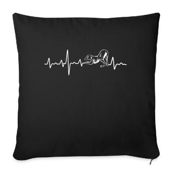 Rhodesian Ridgeback Herzschlag Hundeliebhaber - Sofakissenbezug 45 x 45 cm - Schwarz - Vorne