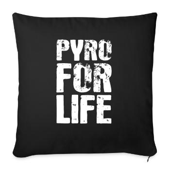 Pyro For Life fireworks New Years Eve pyrotechnics - Sofa pillowcase 17,3'' x 17,3'' (45 x 45 cm) - black - Front